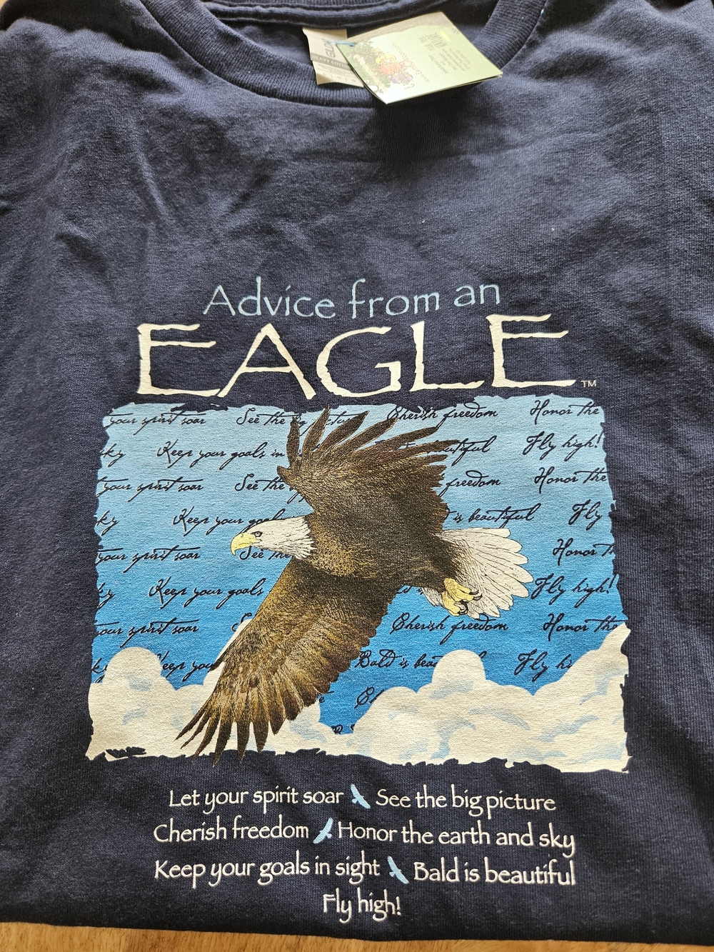 Gildan Navy Blue Short Sleeve Tee with Eagle Graphic